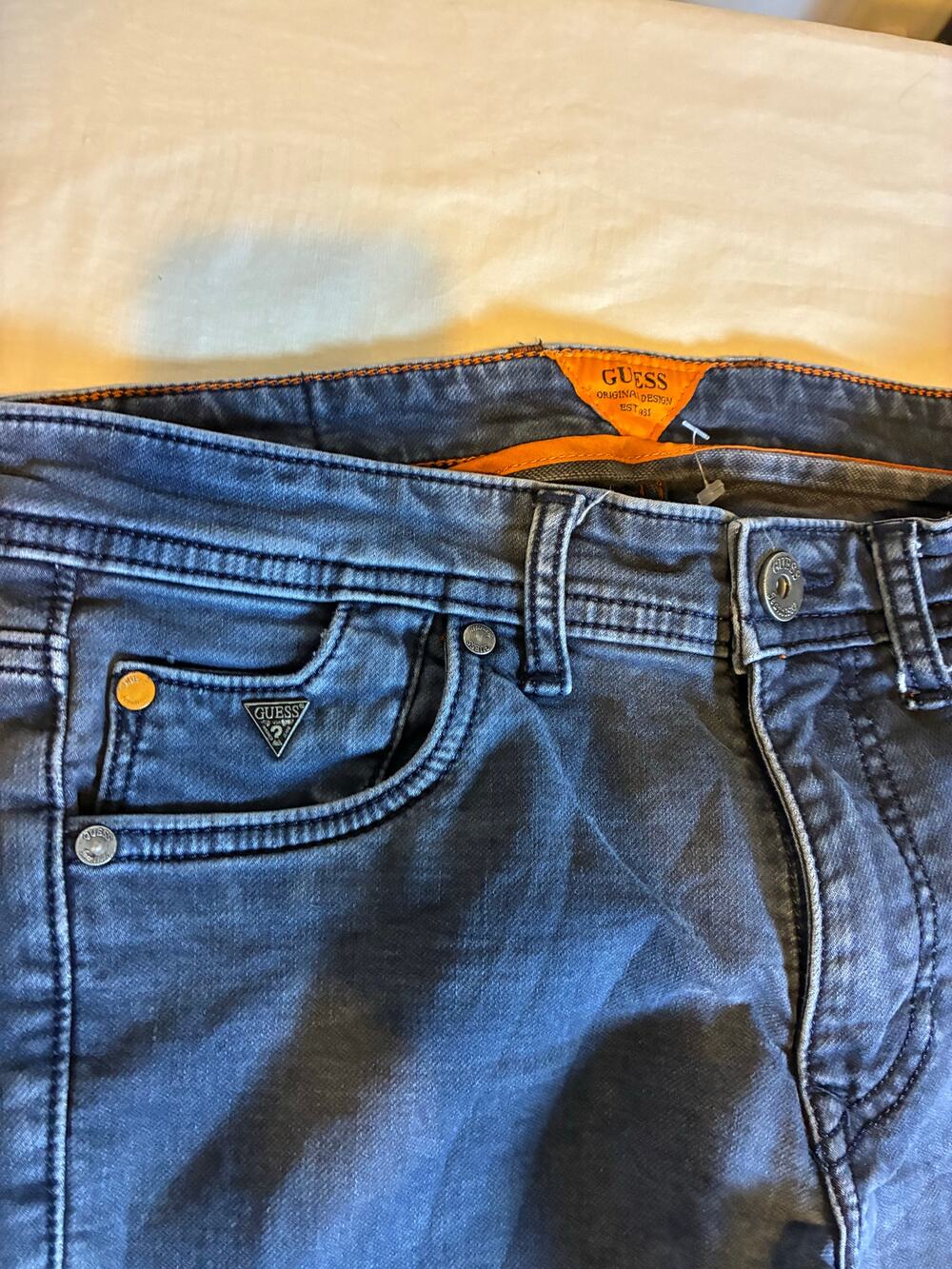 GUESS Jeans Women Gray Slim Straight Denim Mid Rise Stretch Casual grunge